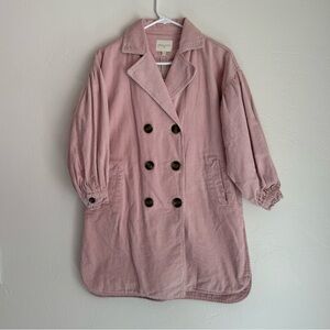 Chelsea & Violet Girls Pink Corduroy Double-Breasted Coat